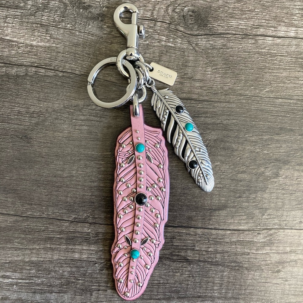 Coach Western Rivets Bag Charm Pink